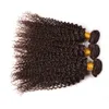 Vendita calda mongolo 9A marrone scuro estensioni dei capelli umani fasci di capelli ricci crespi capelli ricci crespi tesse per donna nera