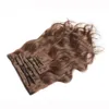 Extensão de cabelo virgem brasileira 16-30 "clipe em onda corporal de cabelo humano 8 # 70g / set extensões de cabelo