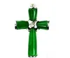 Belle chaîne de croix et de collier en jade vert301x