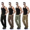 All'ingrosso-Army Green Pantaloni cargo da uomo Khaki Pantaloni tattici larghi neri Tasche multiple Pantaloni larghi in cotone Uomo Tuta esterna Uomo 28-44