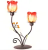 Rose Tea Light kandelaar Romantisch diner metalen ijzer glas kandelaar Greative Candle Stand Home Decoratie Wedding 4075541