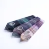 Factory price natural rainbow fluorite quartz crystal wand point free smoking pipes with carb free shipping