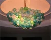 Lampor Modern design Gröna bollar Murano Munblåsta glaskronor Belysningsarmatur LED ljuskrona och hängande lampor