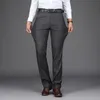 Men's Pants Wholesale- Autumn Winter Men's Casual Business Thick Stretch Man Trousers Loose Straight Heavyweight Pantalon Homme Suit