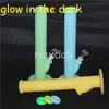 narguilés Incassable Promotionnel Silicone Fumée Pipe Verre Bong D'eau Grand Heady Oil Rig Brûleur Tuyaux brillent dans l'obscurité