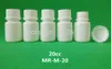 Free Shipping 100+2pcs 20ml 20g 20cc White Plastic Medicine Pill Bottles, Medicine Container Pill Bottles with Tamper Proof Caps