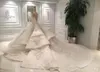 Luxury 2019 Real Image Lace Ball Gown Wedding Dresses Arabic Dubai Sheer Scoop Crystal Beaded Cathedral Bridal Gowns EN72128055941