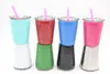 9colors 8.5oz wine glasses Stainless Steel Tumbler 8.5oz cups Travel Vehicle Beer Mug non-Vacuum mugs with straws & lids