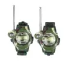 2pcs / set multifunktionell tvåvägs radioleksak med kompass förstoringsglas reflektor walkie talkie leksaker barn militär stil armbandsur