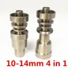 Fully Adjustable Titanium Nails 6 in 1 fit for 10/14/18mm Female and male joint glass pipe 3 parts Domeless Titanium Nail Carb Factory Price