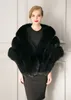 2018 New Black White Fur Bride Shawl Coat Coat Women Cloak Faux Fur Big Poncho Casacos femininos287c