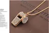 New Korean version alloy jewelry whistle necklace fashion wild necklace most popular white diamond sweater chain