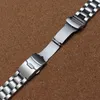 Hochwertiges, mattes und poliertes, gebogenes Enden-Armband für Herrenuhren aus massivem Edelstahl, 18 mm, 20 mm, 22 mm, 24 mm, Metallarmband-Zubehör