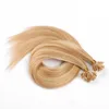 Double Drawn 10AU tip in hair extension100 Human Brazilian hair1g per strand and 200s per Lot100gLight Blonde Color 60 fr1504035