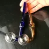 Curved Oil burners Glass Pipes glass bong with color glass balancer water pipe skull e shisha