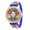 Ginevra Rhinestones Orologi in pietra orologi in velluto con fibbia orologio di lussuoso diamanti da donna in lega di quarzo Orologi rotondi del polso antico 5172114