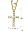 18K Gold Plated Hip Hop Cross Pendant Necklace Charm Chain For Men and Women Trendy Holiday AccessoriesMen's 18K Gold Plated Jewelry Iced Ou
