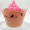 faveurs de mariage shell découpé au laser dentelle crème tasse emballage de gâteau emballages de petit gâteau pour la décoration de fête d'anniversaire de mariage 12 pc par lot