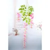 10 stks Kunstmatige Wisteria Fake Hanging Vine Zijde Gebladerte Bloemblad Garland Plant Woondecoratie Kleuren voor kiezen