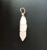 Amuletos de piedra de cristal de roca Natural para hombre y mujer, accesorios colgantes para collar, accesorios de joyería de moda sin cadena