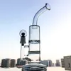 10 tums vattenglas Bong Comb Perc Oil Dab Rigs Turbine Percolator Dis Perc Vattenrör 18mm Manlig med skål