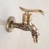 Brass Carved Washing Machine Faucets Antique Single Holder Laundry Faucet Vintage Bathroom Brass Wall Tap Wall Mounted