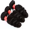 Best quality Brazilian Human Hair Weft Extensions 3 Bundles And Top Lace Closure(4"x4") 1Pcs loose wave Wavy Natural Color Free Shipping
