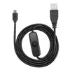 Freeshipping 2 stks / partij Micro USB Power Charging Cable met aan / uit-schakelaar voor Raspberry PI 3 2 B B + A