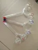 Double bulle pots bongs accessoires couleur ﾠ, Brûleur à mazout Tuyaux en verre Conduites d'eau Tuyaux en verre Plates-formes pétrolières Fumer avec des bangs en verre compte-gouttes A