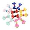 Baby Girls Bow Clips Candy Color Solid Polka Dot Flower Print Ribbon Bow Hairpin