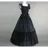 High Quality 2023 Black Cotton Gothic Victorian Party Dress 18th Century Marie Antoinette Princess Ball Gowns For Women