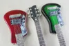 カスタム左利きヘフナーショーティートラベルギター Protable ミニエレキギターコットンギグバッグ付き (ダークグリーン/メタリックレッド/メタリックブルー)