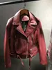 女性スタジオレディースブレザーラペルネックジャケットのためのシープスキン本革のジャケット短いスタイル