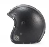 Capacetes de couro adulto TKOSM 3/4 capacete de motocicleta Capacete de bicicleta de helicóptero de alta qualidade Face