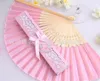 Cheap Chinese Imitating Silk Hand Fans Blank Wedding Fan For Bride Weddings Guest Gifts 50 PCS Per Package6716027