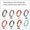 Italie allemagne brésil drapeau corde Surf cuir Bracelet Bracelet en gros livraison directe mode hommes femmes amitié bijoux