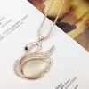 Hot Sweater Chain Stone Necklaces Pendants New Jewelry Rose Flower Cross Cat Eye Gem rhinestone Owl Austrian Crystal Fashion Pendants Necklace