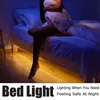 Светодиодный фонарик Газа Движение Активированный Night Light Гибкие светодиодные ленты датчик Автоматическая кровать Свет DC 6V 1м с держателем батареи