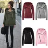 Atacado - Mulheres Inverno Casual Casual Manga Longa Gola Irregular Zipper Solta Camisola Jumper Casaco Plus Size S-XL