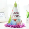 Sombrero de cumpleaños para niños, pastel de cumpleaños, sombrero, vestido, suministros para fiestas, sombrero de papel