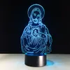 Cadeau de pâques jésus Christ 3D veilleuse tactile coloré LED lampe de Table USB acrylique veilleuse décoration de la maison lampe cadeaux