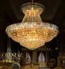 LED MODERNE GOUD CRYSTAL KRACHTENLIERS LICHTING APPELING AMERIKAANS LARGE KRAIDELIER DRAPLACT EUROPAN HOUS HOTEL RESTAUSER Big Crystal Lamp D140 cm