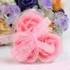 Heart Shape Handmade Rose Soap Petal Simulation Flower Paper Flower Soap (3pcs=1box) Valentines Day Birthday Party Gifts