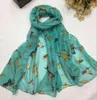 Nouveau Design Flying Bird Print Voile Infinity Scarf Fashion Circle Scarf Grande Taille Long Scaves Femmes Animal Print autour du concepteur d'écharpes