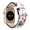 Apple Watch 40 / 44mm 38 / 42mm 시리즈 PU 가죽 밴드 스트랩 4 3 1/2 꽃 프린트 빈티지 플로랄 국립 민속 디자인 벨트