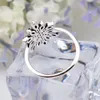 EDELL925 sterling zilveren ring pave gekristalliseerde sneeuwvlok ringen voor vrouwen compatibel met pandora diy sieraden verjaardagscadeau