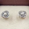 High-quality New 100% S925 Sterling Silver Stud Earrings European Pandora Style Jewelry Luminous Love Knots Stud Earrings199l