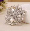 Brud smycken silver kristall blomma brud huvudbonad mjuk kedja bröllop hår smycken dekorerade huvudstycken LD197