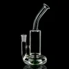 DHL Free 10 Polegada Beaker Bongo Vidro de Vidro Jogos Lifebuoy Base Tornado Cyclone Percolador Óleo Dab Rigs Verde Fristted Disc Water Tubulações de Água 18mm