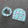 20 stilar INS Baby Printing Hat + O Ring Neckerchief 2pcs Set Fashion Baby Bomull Fox Krokodil Bär Tiger Printing Cap och Scarf A01